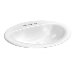 Lavabo encastré, collection Oval, 20 1/8" × 17 1/2", blanc
