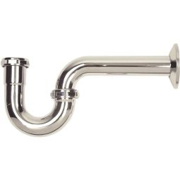 Siphon en P en laiton tubulaire Chrome 1-1/4"