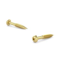 Solid Brass Wood screw, Pan head, Square Drive, Coarse Thread #8x1-1/4" (6)