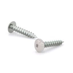 Metal Screw, White Truss Head, Square, Self-Tapping, Type A, #8x1-1/2" (7)