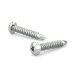 Zinc Plated Metal Screw, Pan, Square, Self-Tapping Thread #6x3/8" (12)