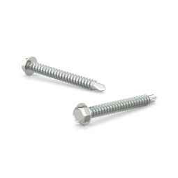 Vis métal zinguée, tête hex+rond, filet auto-taraudeur, pt auto #12x1-1/2"(6)
