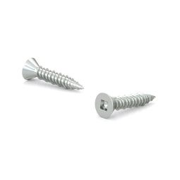 Zinc-Plated Wood Screw, Flat Head W/Nibs, Square, Hi-Low Thread #6x1" (20)