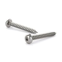 Stainless Steel Metal Screw, Pan, Square, Self-tapping trd - #10x2-1/2" (2)