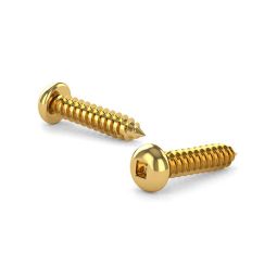 Vis métal laiton poli, tête ronde, carré, filet auto-taraudeur #8x5/8" (18)