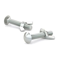 Boulon de carrosserie à tête ronde avec écrou papillon 1/4"x4" (8)