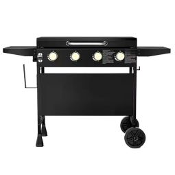 Plaque de cuisson à 4 brûleurs avec capot et accessoires