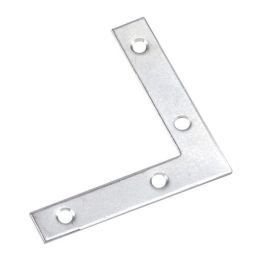 Flat Corner Plate - Zinc - 4"