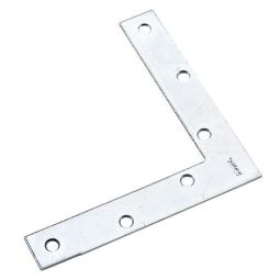 Flat Corner Plate - Zinc - 6"