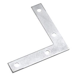 Flat Corner Plate - Zinc - 3"