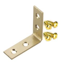 Renfort de coin - Laiton - 1-1/2" x 1/2" x 1-1/2" - (4)