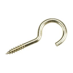 Screw Hook with Lag Thread - Brass - 2-9/16"