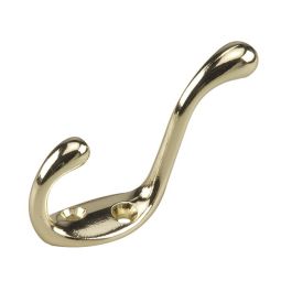 Heavy Duty Coat Hook - Brass - 3 1/2"
