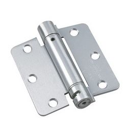 3 1/2" Full Mortise Adjustable Spring Hinge - Brushed Chrome