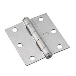Door hinge - Brushed chrome - 3" - 2/Pkg