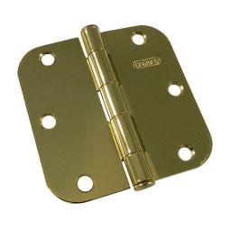 Charnière simple à mortaiser de 3 1/2" - rayon de 5/8" - Laiton