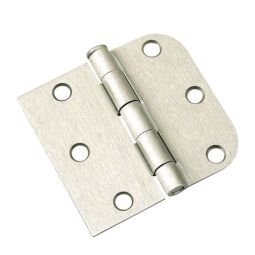 Penture de porte, coins ronds, nickel brossé, 3", 2/pqt