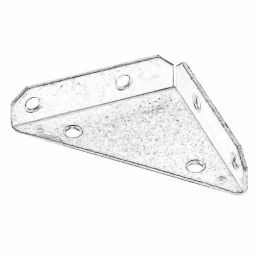 Multi-Position 3-Sided Corner Brace - Zinc - 4" x 1" x 4"