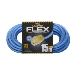 Rallonge Extérieur 12/3 15 Mètre 1 Prise lumineuse 15A 125V STJW ultra flex