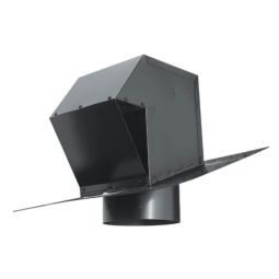 Black 6" Galvanized Steel Roof Exhaust Trap