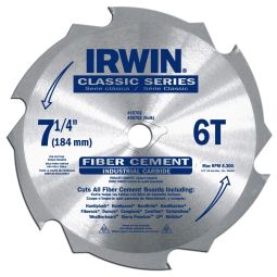 Lame de scie circulaire en carbure 7-1/4 pouces 6 dents pour fibro-ciment