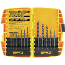 Black and Gold Metal Drill Bits Set - 13-Piece, Black, 135-Degree Split Point