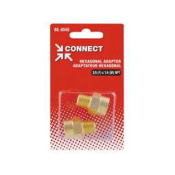 Brass Hexagonal Adapter 1/4 (M) to 3/8 (F) NPT (Multiple of 2)