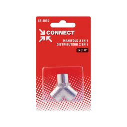 Distributeur en laiton 1/4 (F) NPT avec 2 sorties 1/4 (F) NPT