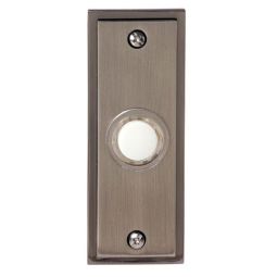 Bouton de carillon électrique filaire, fini nickel avec lumière