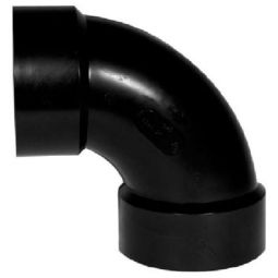ABS DWV 90° Elbow - Long - 1 1/2" - Hub - Black