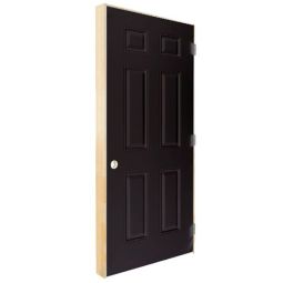 Porte à cabanon en acier noire 34" x 4-5/8", ouverture droite extérieur