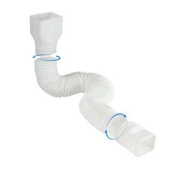 White Vinyl Downspout Extension - 19" to 65" Adjustable