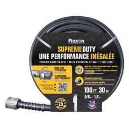 Boyau d'arrosage en vinyle noir de qualité supérieure Flexon 100' x 5/8"