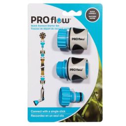 Trousse de départ 3 pièces de raccord rapide pour boyau d'arrosage, 12 mm