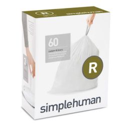 Sacs poubelle d'intérieur Simplehuman Code R de 2,64 gallons blancs (60/pqt)
