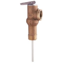 Temperature and Pressure Relief Valve - Brass - Stainless Steel Spring - 3/4"