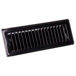 Registre de plancher l, fini en acier thermolaqué noir mat, 4 po  x 10 po