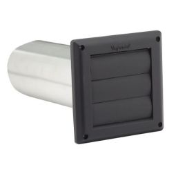 Louvered Vent Hood With 4' Aluminum Pipe - Black