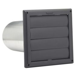 Louvered Vent Hood With 6' Aluminum Pipe - Black