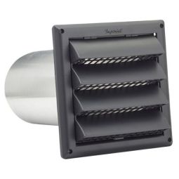 Louvered Air Intake Hood with 6' Aluminum Pipe - Black