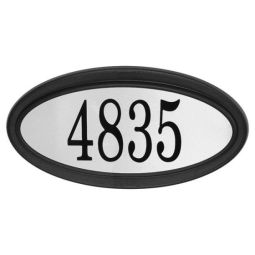 Plaque d'adresse D&F, acier inoxydable, 15 1/2 po x 8 po, noir