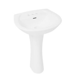 Lavabo sur colonne VALU+ en porcelaine, 31,5 po, blanc