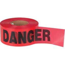 "Danger" Barricade Tape, 3" x 1000', Black/Red