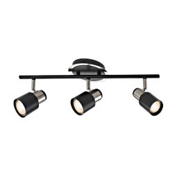 Track Light 3 Heads Brushed Nickel and Matte Black "Harbour"