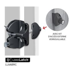 Loquet de portail verrouillable avec des deux côtés - noir