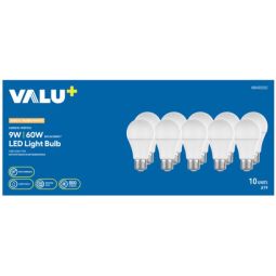 LED A19 9 W Soft White Bulb - Pack of 10