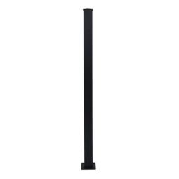 42" Aluminum 2-1/4" End Post with Welded Brackets, Textured Black