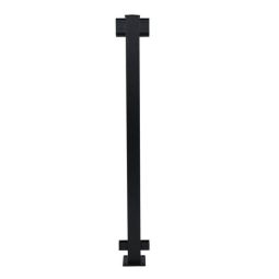 42" Aluminum 2-1/4" Line Post with Welded Brackets, Textured Black