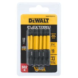 Embouts de tournevis, carré no 2, 2 po, acier, paquet de 15