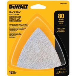 Papier de ponçage pour outil oscillant 3-1/8" - grain 80 (paquet de 12)